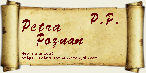 Petra Poznan vizit kartica